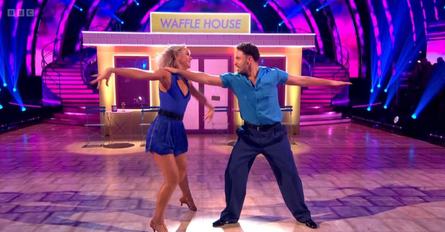 Adam Thomas dancing with Luba Mushtuk on Strictly