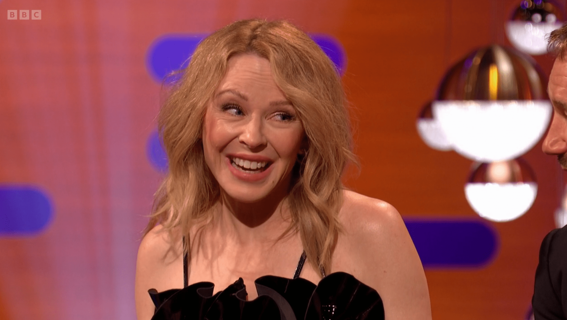 Kylie Minogue Smiles nervously on Graham Norton