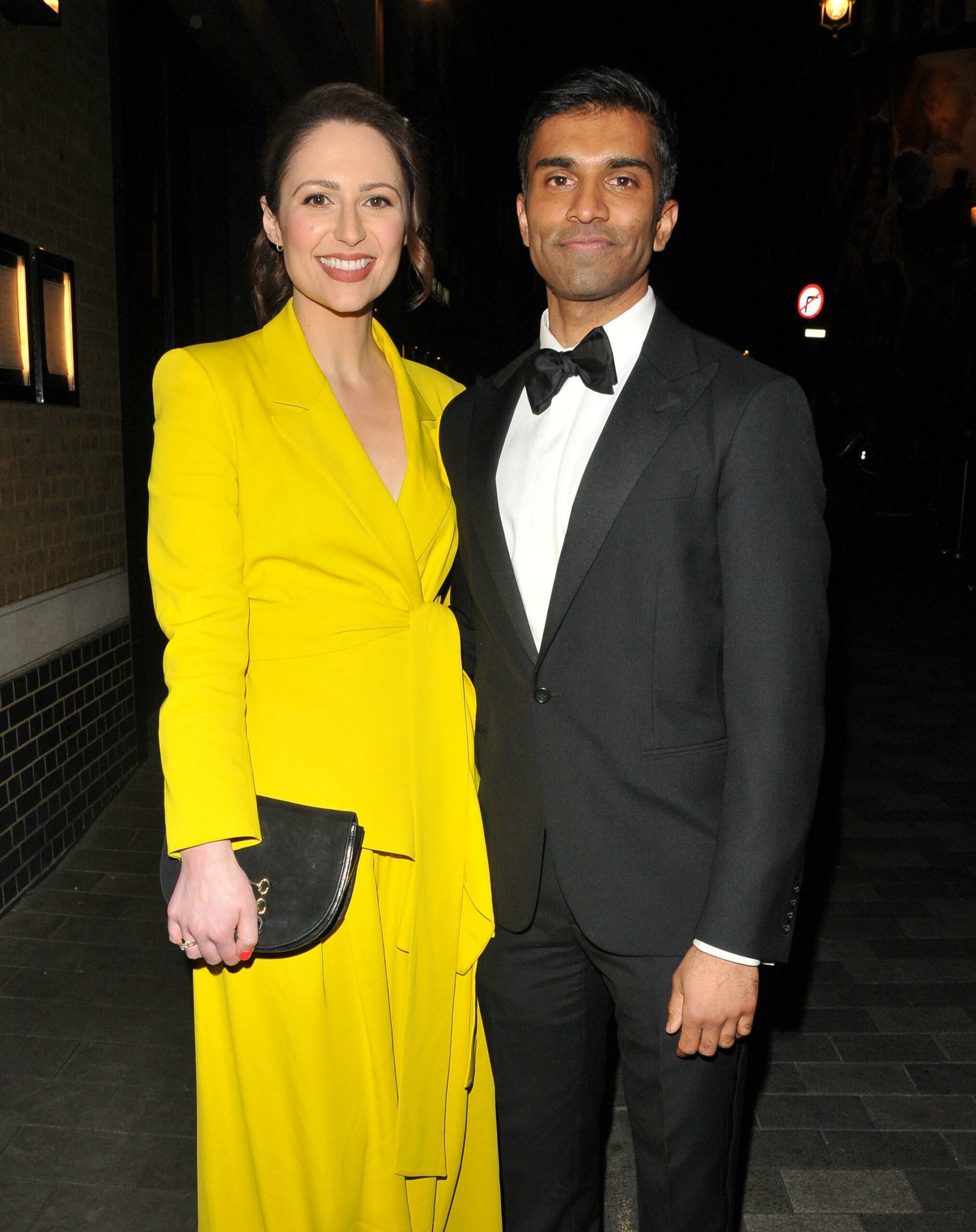 Former Coronation Street actress Nicola Thorp and fiancé Nikesh Patel smile and are expecting their first baby