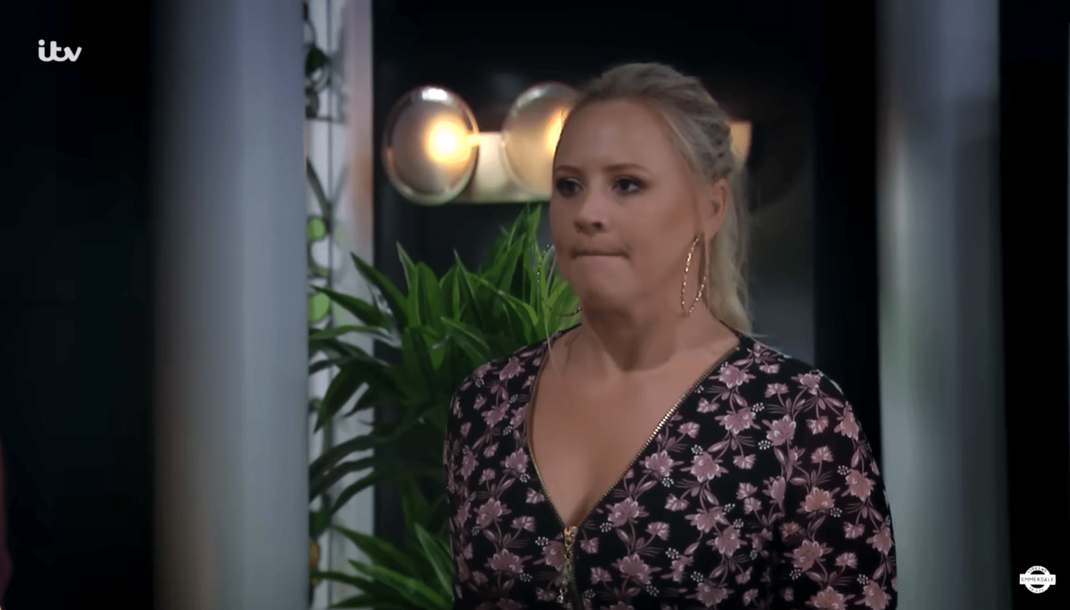 Tracy Metcalfe looks shocked after kissing Caleb Milligan