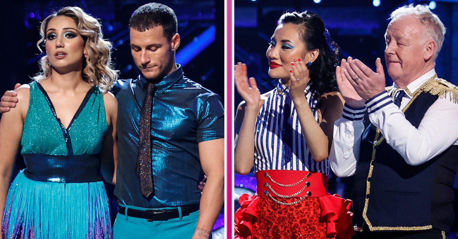 Strictly has revealed it's first celebrity to be sent home comp image of Nikita and Gorka and Nancy and Les