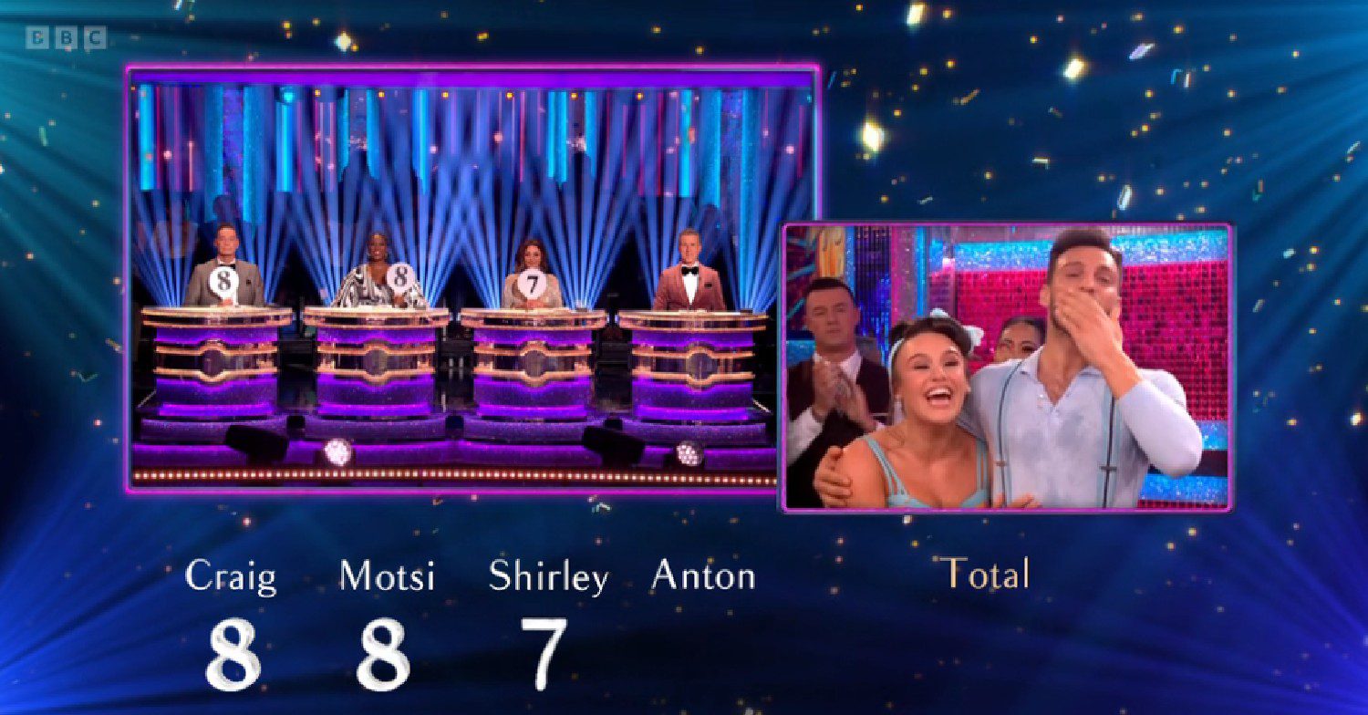 Ellie Leach and Vito Coppola receiving scores on Strictly