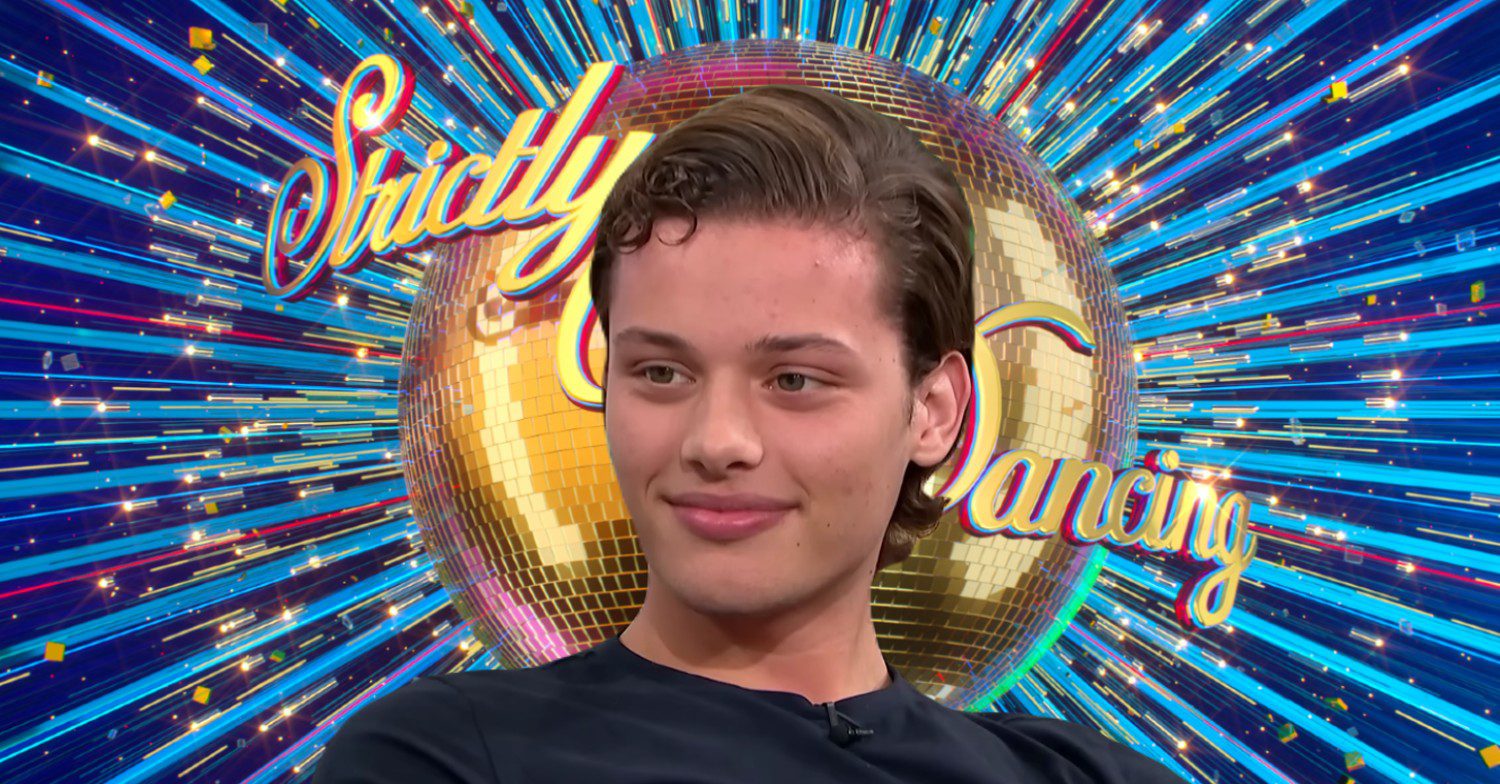 Bobby Brazier with the Strictly logo