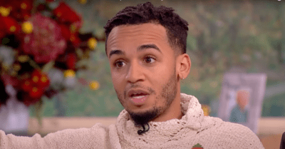 Aston Merrygold being. interviewed on This Morning