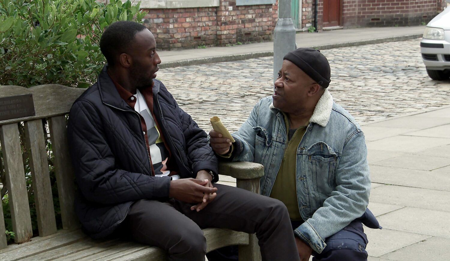 Coronation Street's Ed and Michael are talking outside together