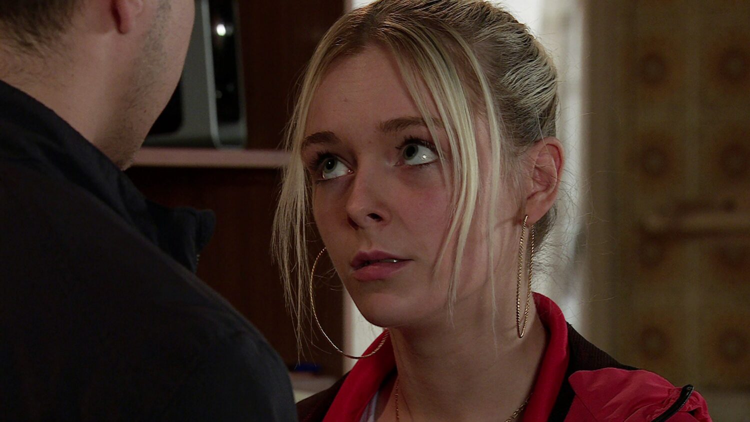 Lauren looking worried on Corrie