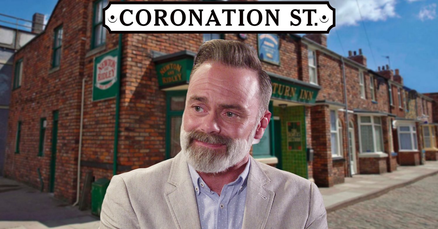 Coronation Street's Billy, the Coronation Street logo and background of the Rovers