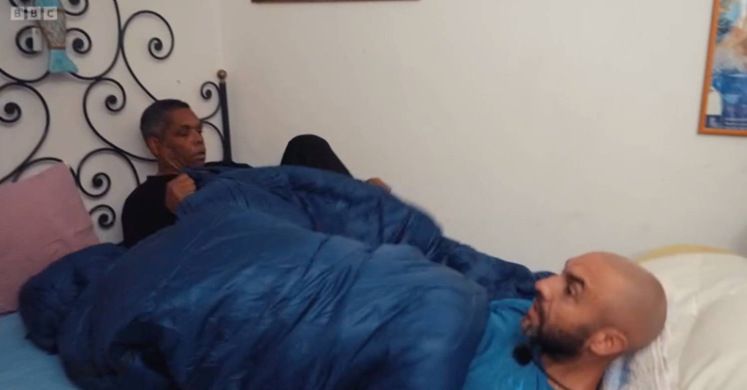 Alex Beresford and his dad share a bed