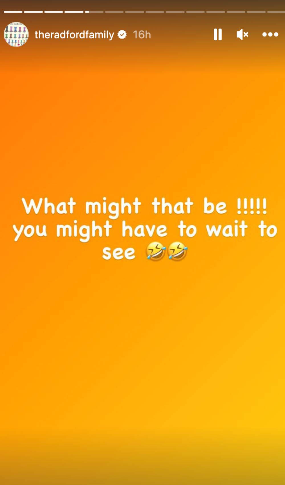 Sue Radford teases on Instagram