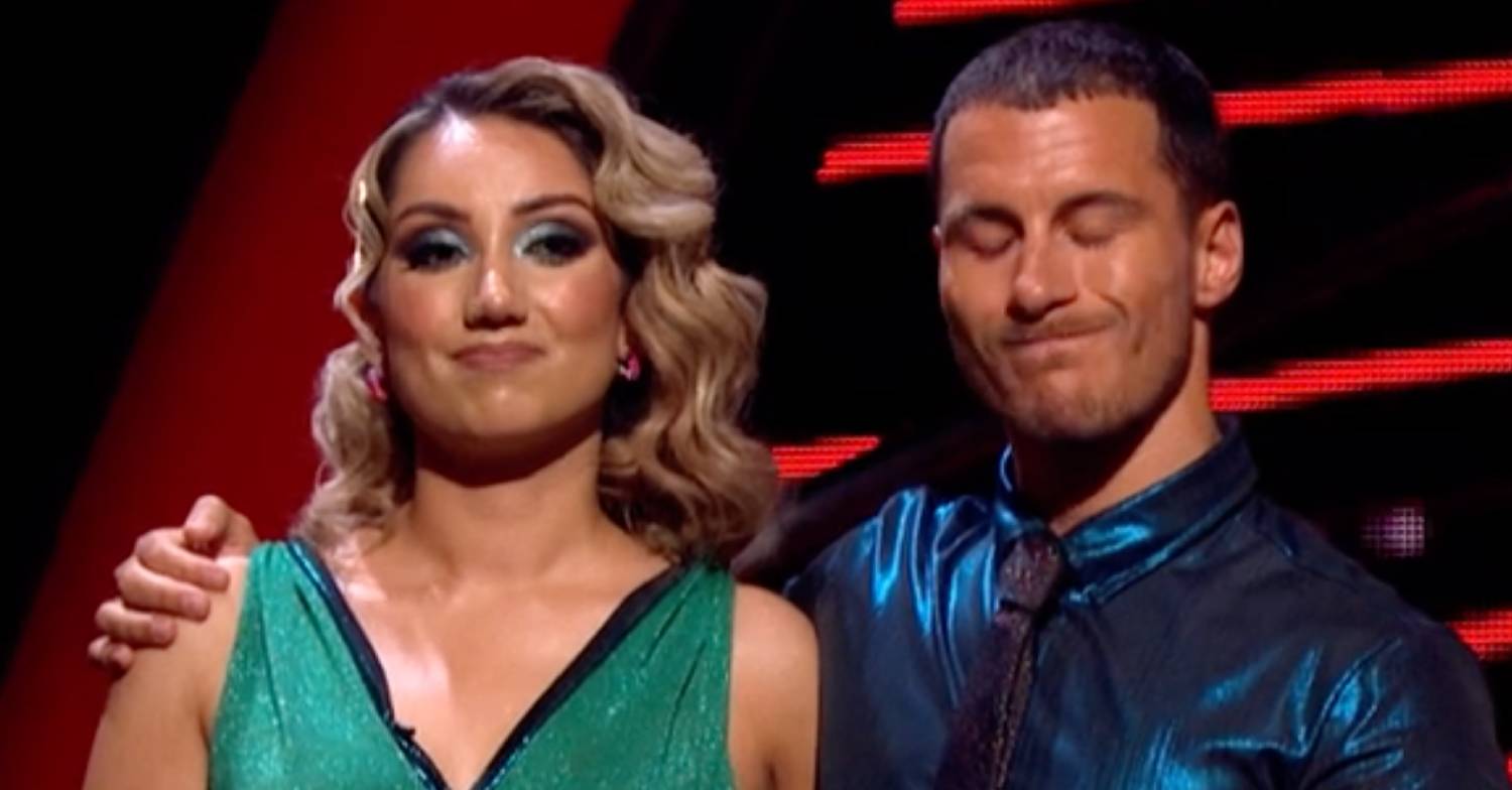 Nikita Kanda and Gorka Marquez react as they're confirmed for the dance off
