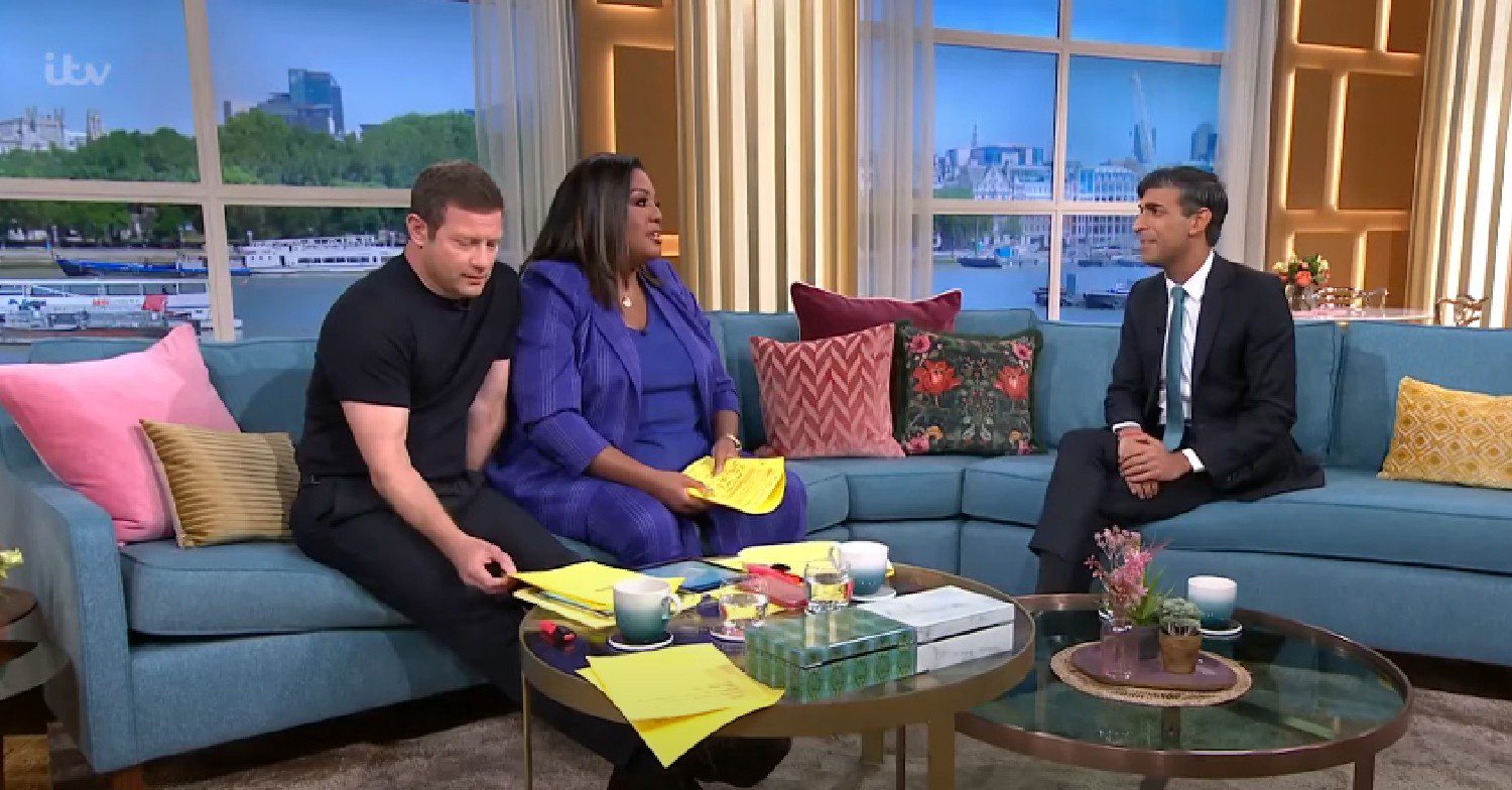 Rishi Sunak speaking with Dermot and Alison on This Morning