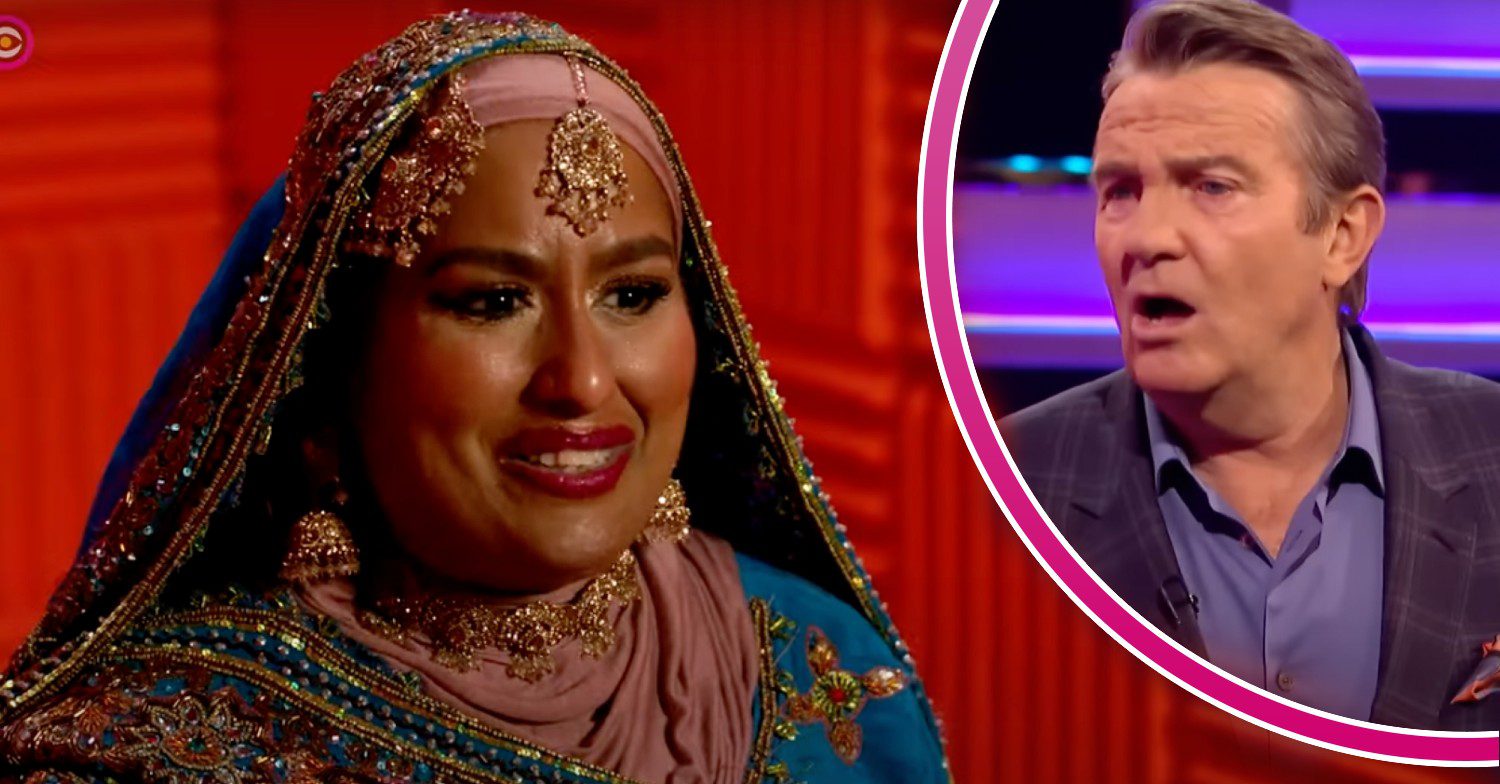 Big Brother housemate Farida and TV presenter Bradley Walsh both talking