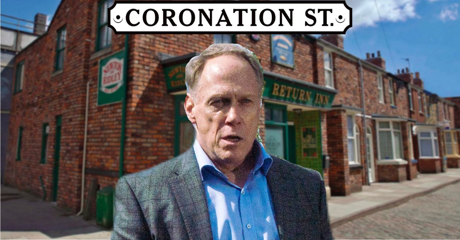 Coronation Street's Stephen, the Coronation Street logo and background of the Rovers