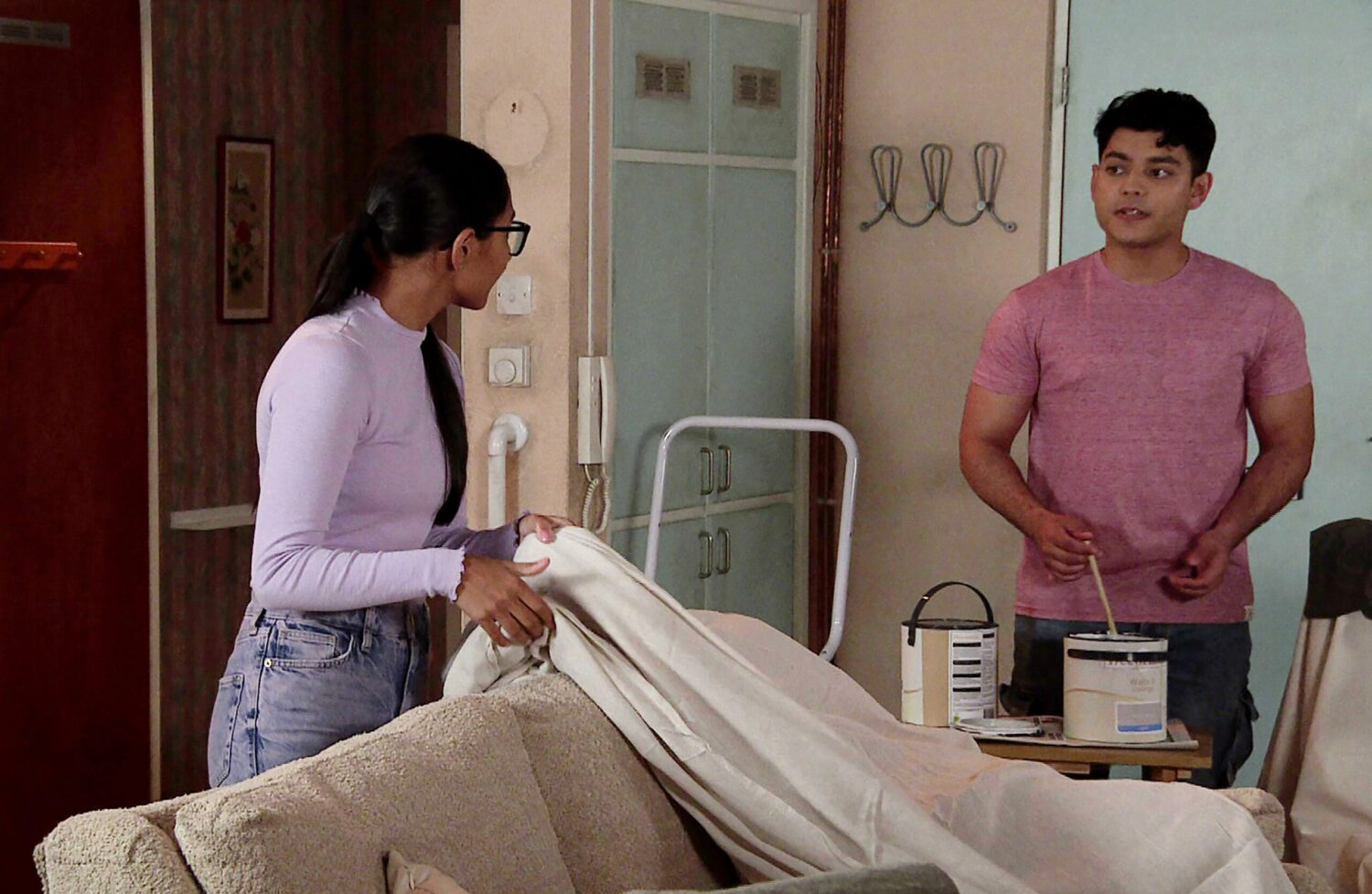 Asha and Aadi look tense as they decorate