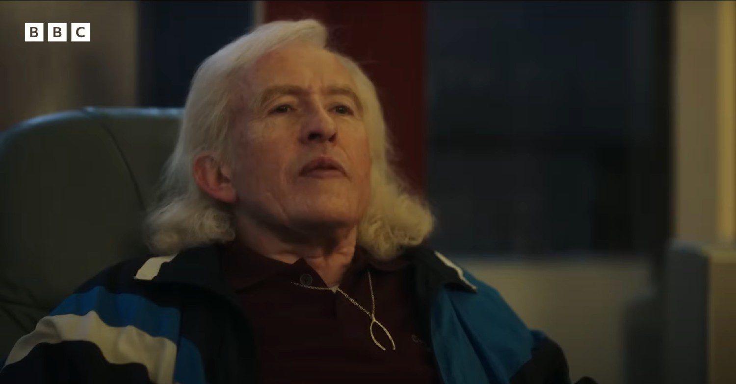 Steve Coogan portraying Jimmy Savile in the new BBC series