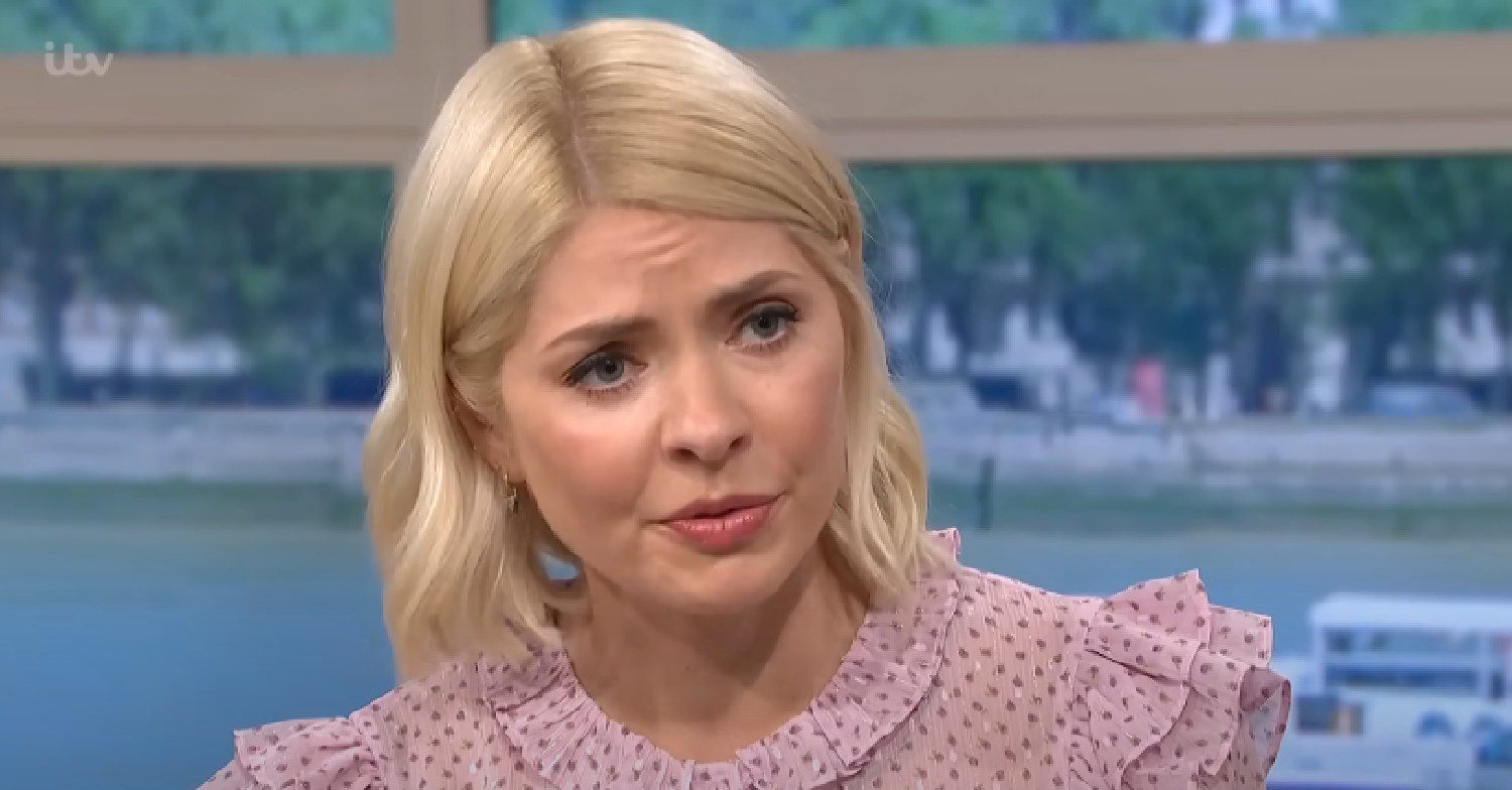 Holly Willoughby looking concerned on This Morning