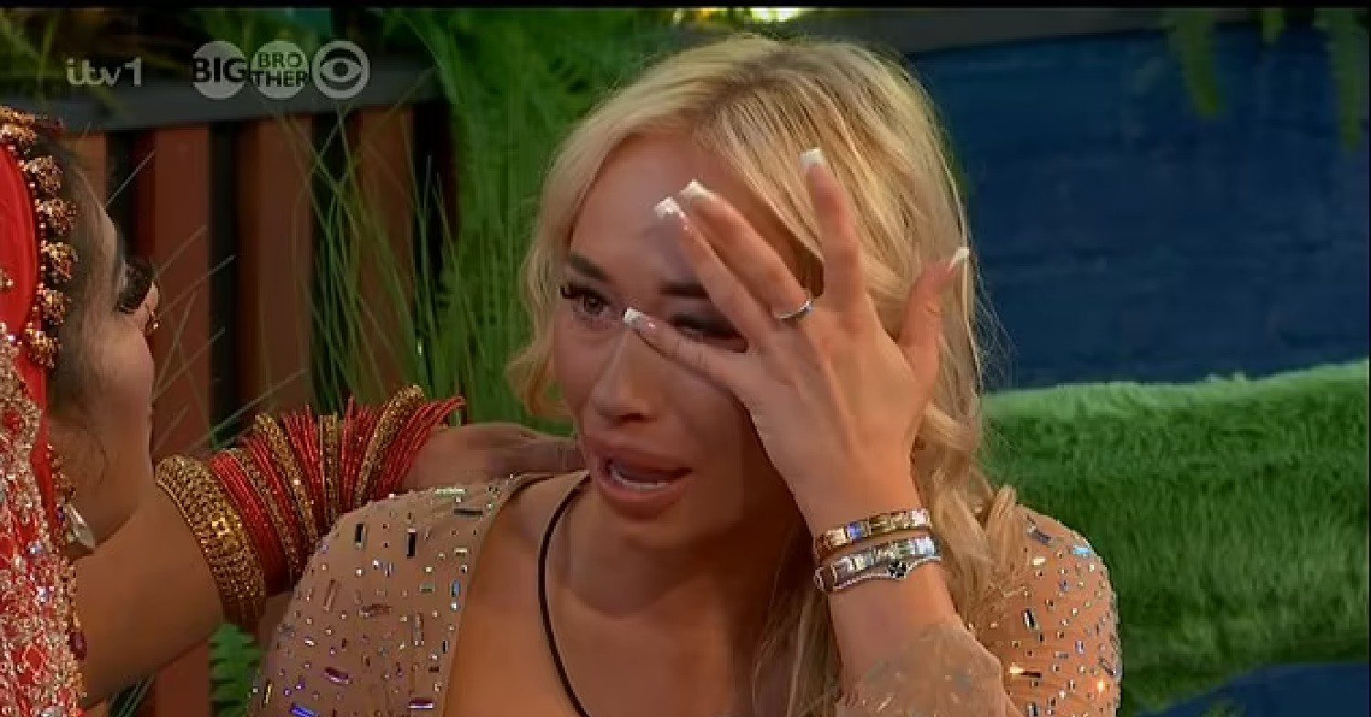 Olivia weeping on Big Brother launch night