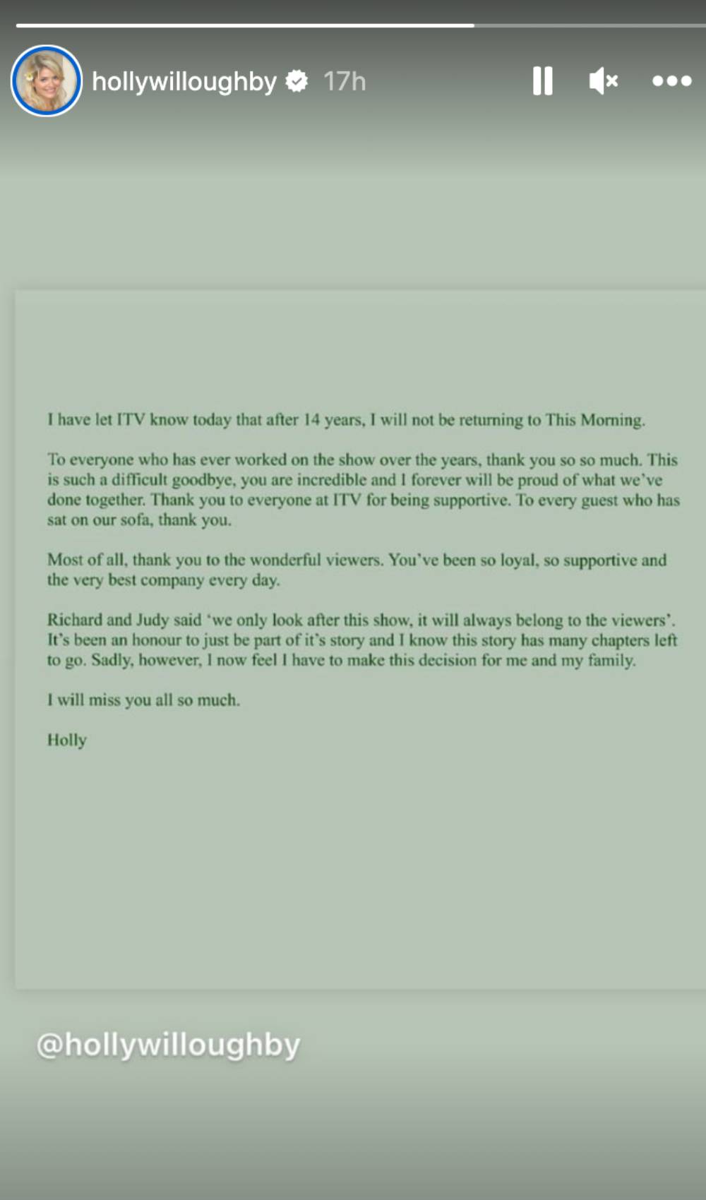 Holly Willoughby quits This Morning