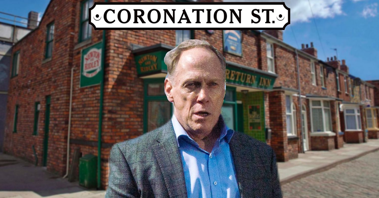 Coronation Street's Stephen, the Coronation Street logo and background of the Rovers