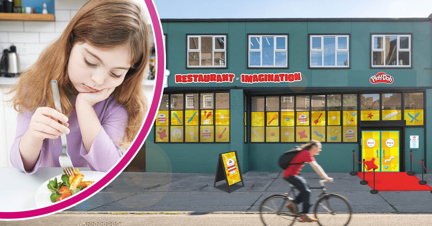 Child eating and Play-Doh restaurant