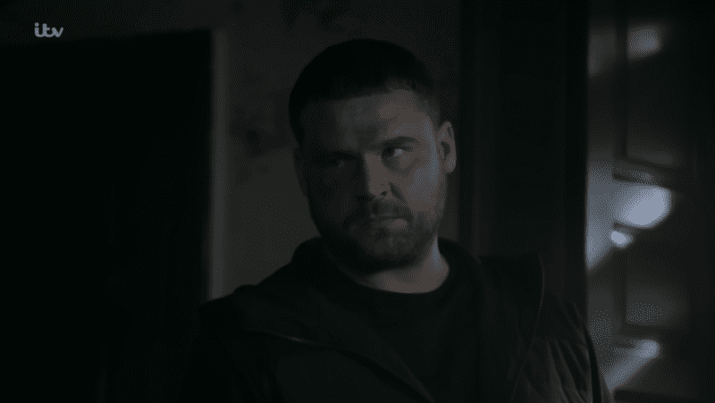 Aaron Dingle in Emmerdale looks brooding