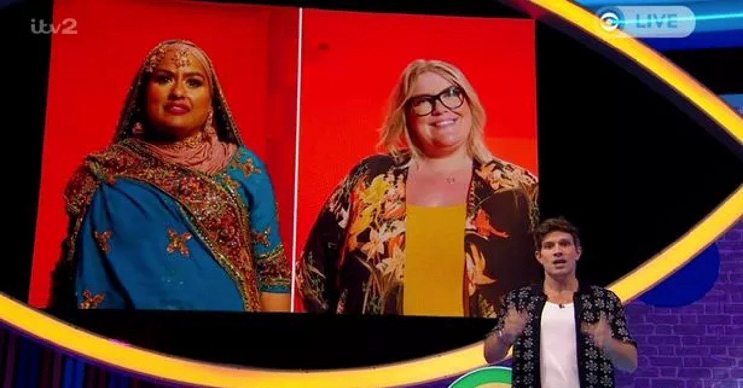 Farida and Kerry face the public vote on Big Brother (Credit: ITV2)