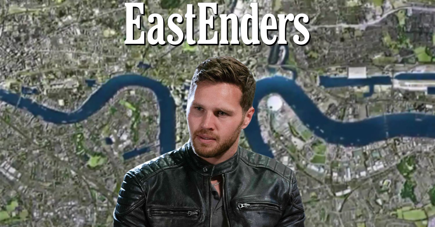 EastEnders' Keanu, the EastEnders logo and background of the Thames