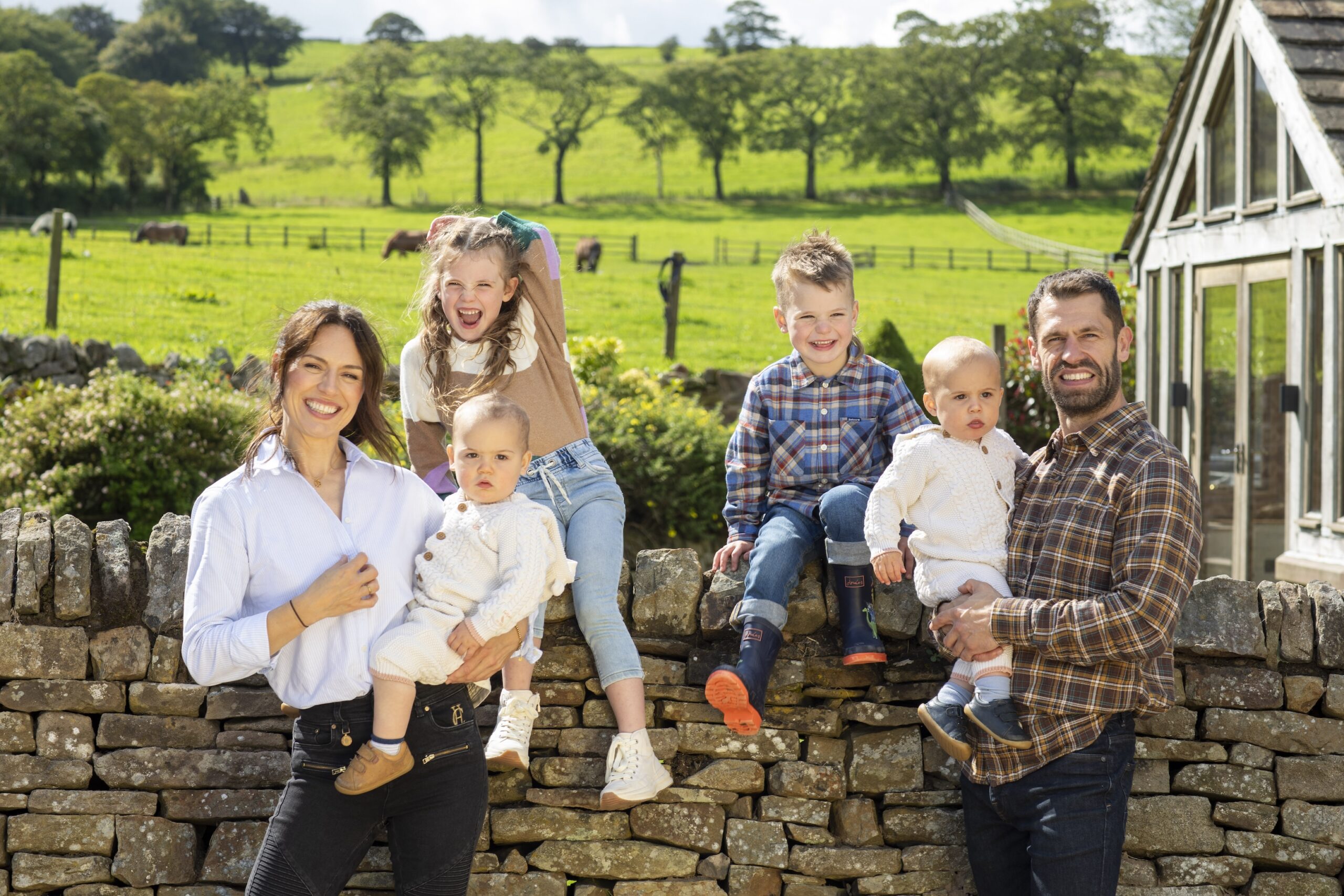 Kelvin Fletcher and family on the farm