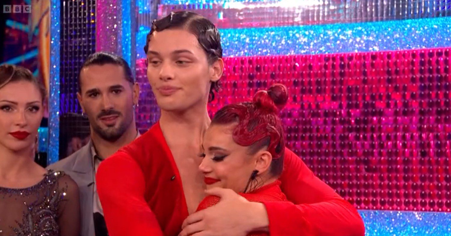 Bobby Brazier and Dianne Buswell hugging on Strictly