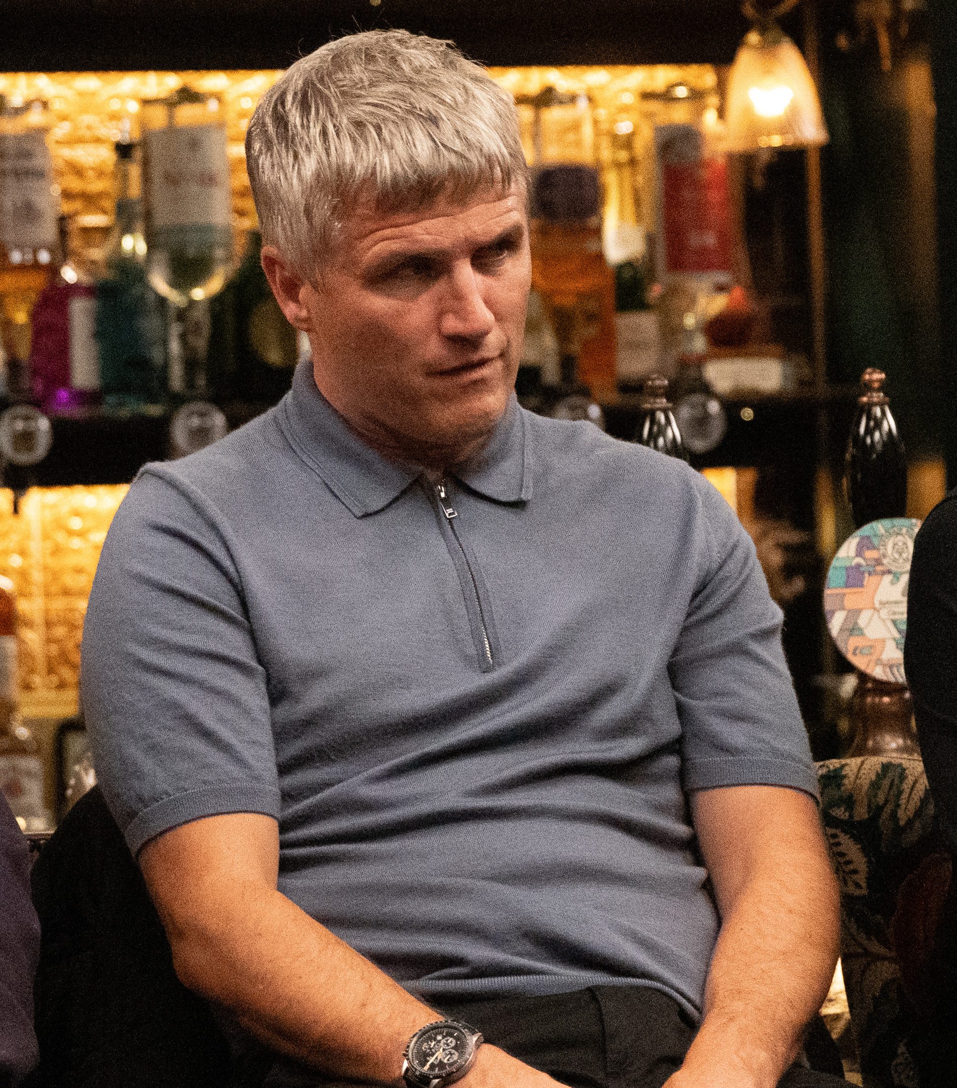 Caleb looking suspicious in the Woolpack