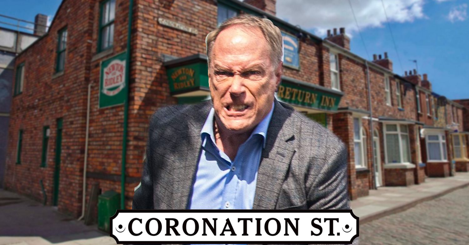 Coronation Street's Stephen, the Coronation Street logo and background of the Rovers
