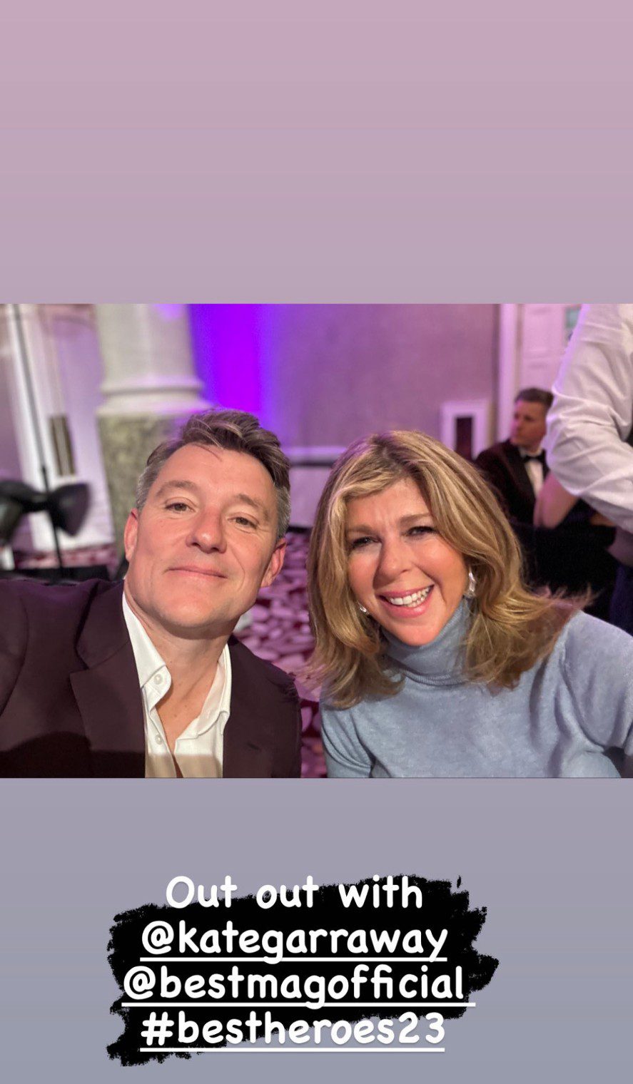 Ben Shephard and Kate Garraway selfie at the Best Heroes Awards