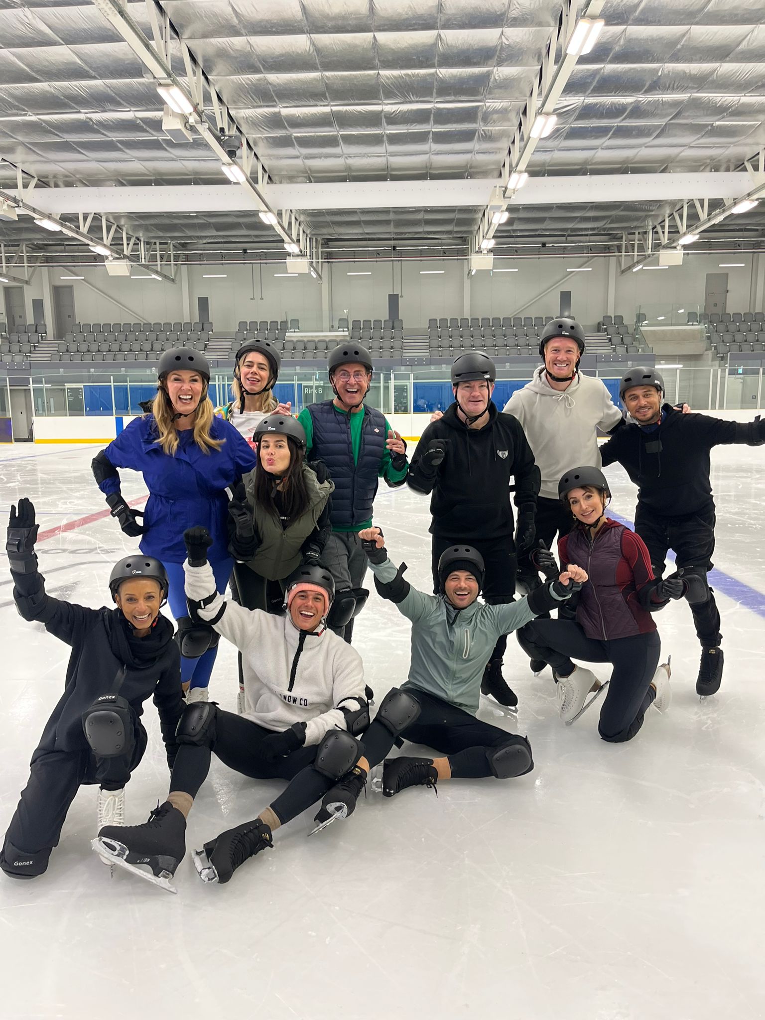 Dancing on Ice 2023 cast pose for a photo all together on the ice