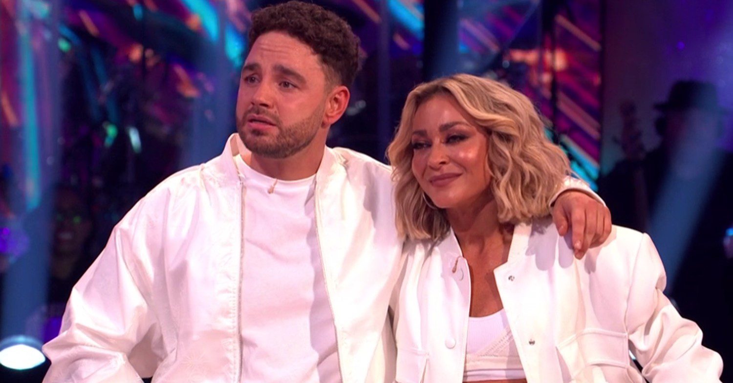 Adam and Luba on Strictly, looking emotional