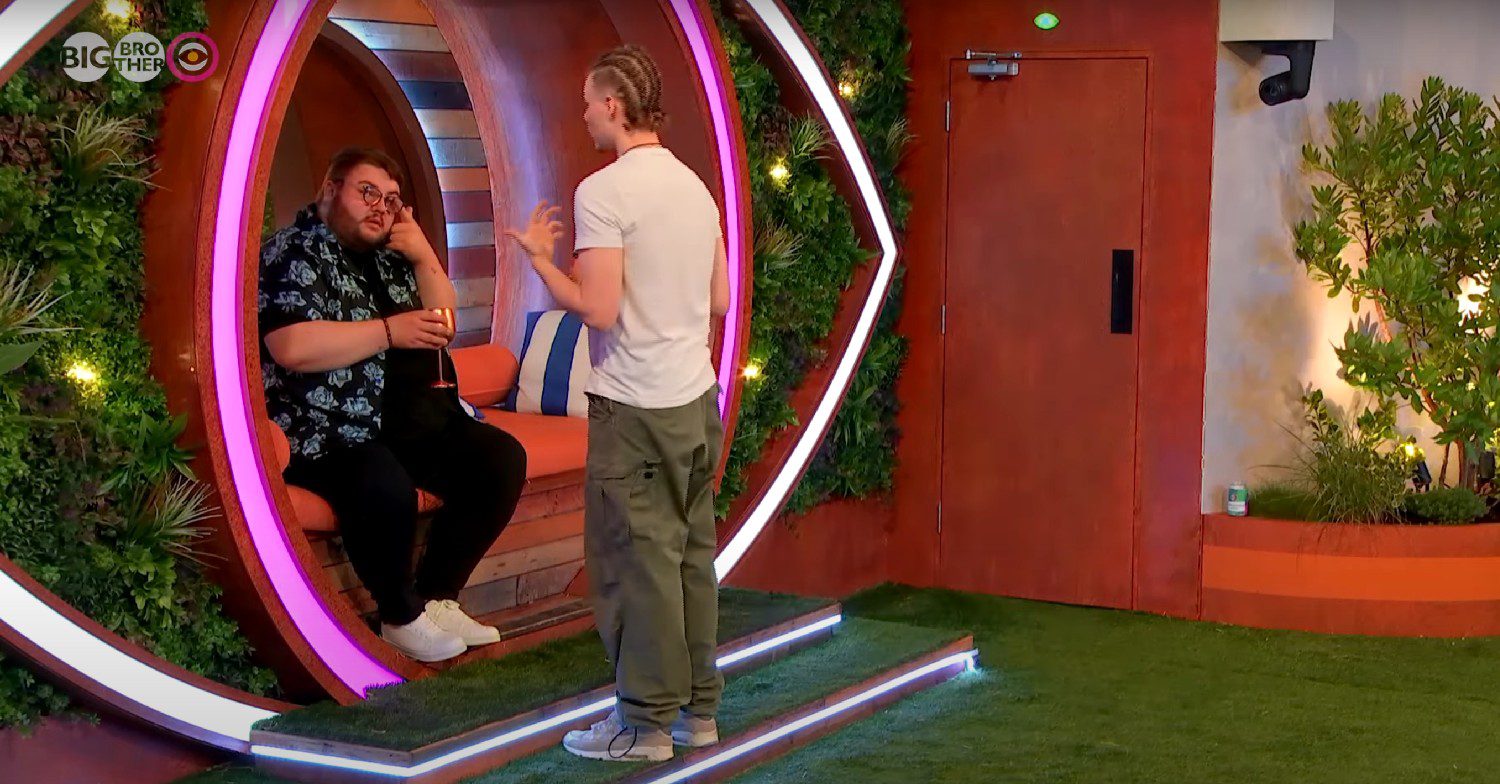 Tom and Jenkin talking on Big Brother