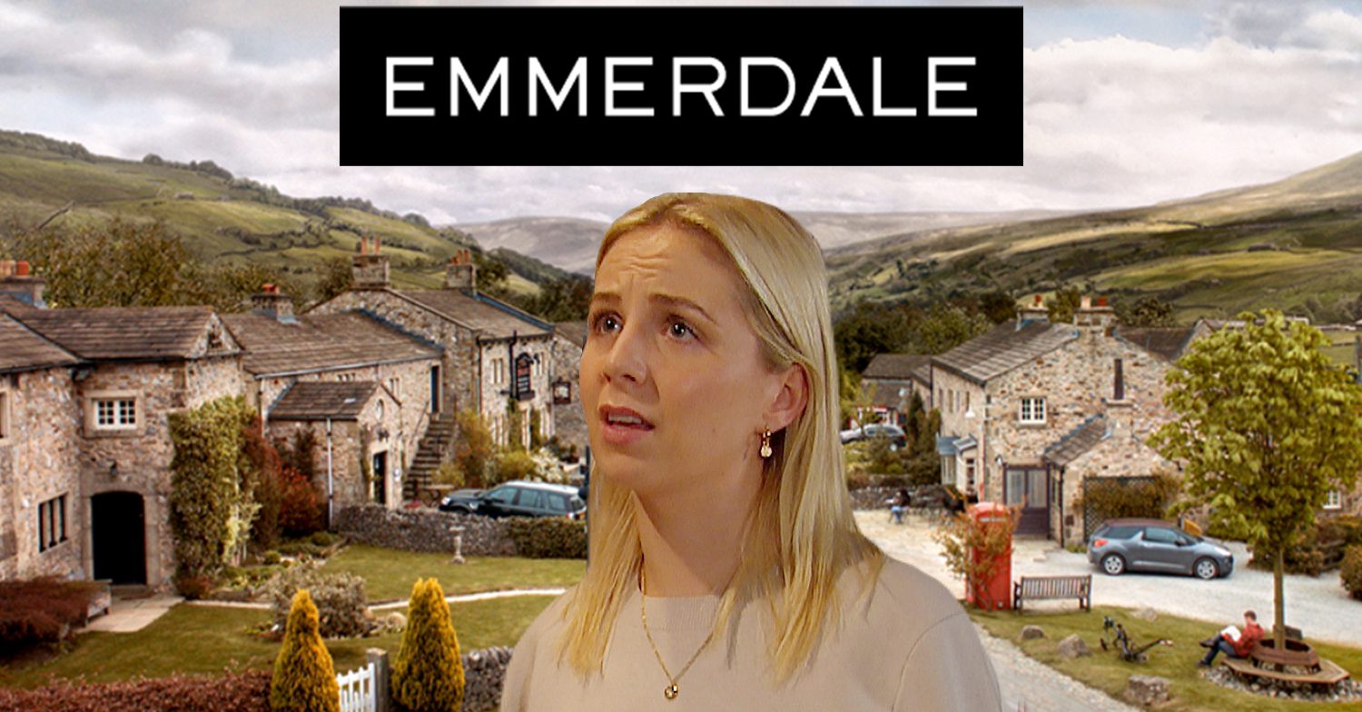 Emmerdale's Belle, the Emmerdale logo and background of the Dales