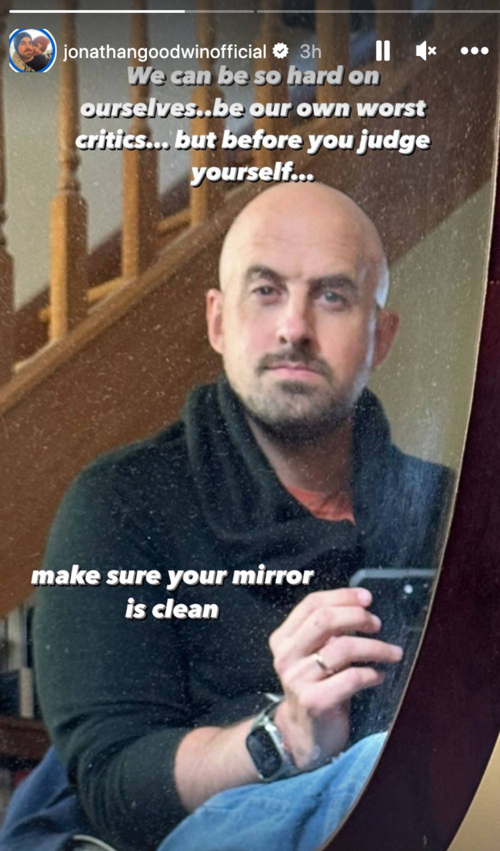 Jonathan Goodwin shares an Instagram Story