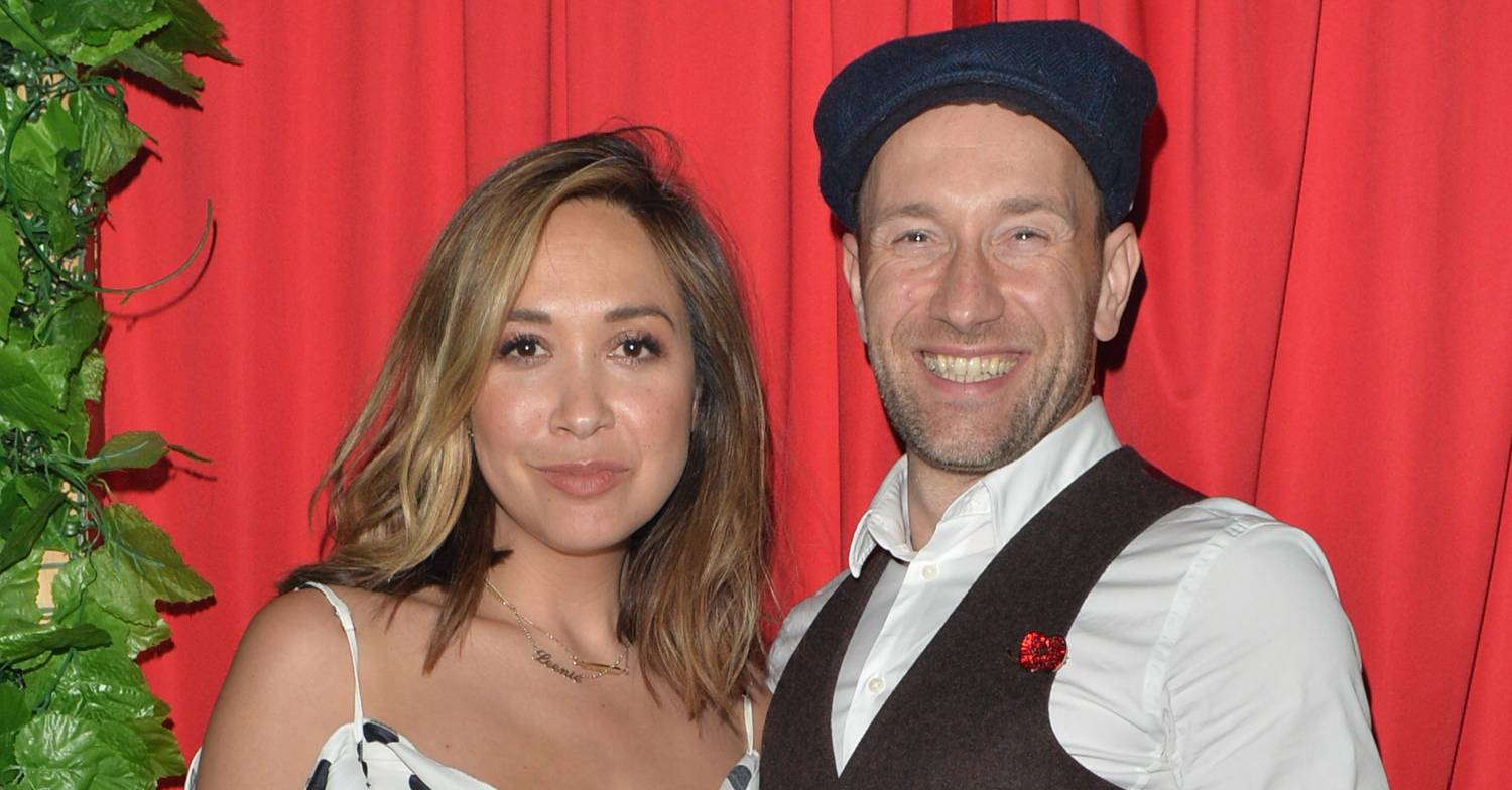 Myleene Klass poses with Lukasz Rozycki