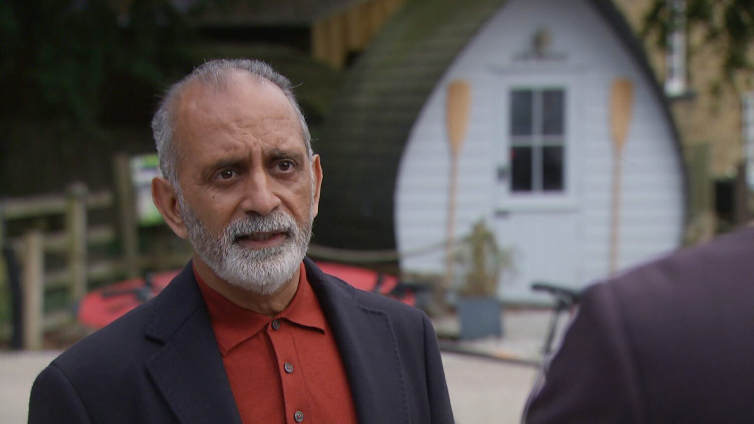 Amit looking serious on Emmerdale