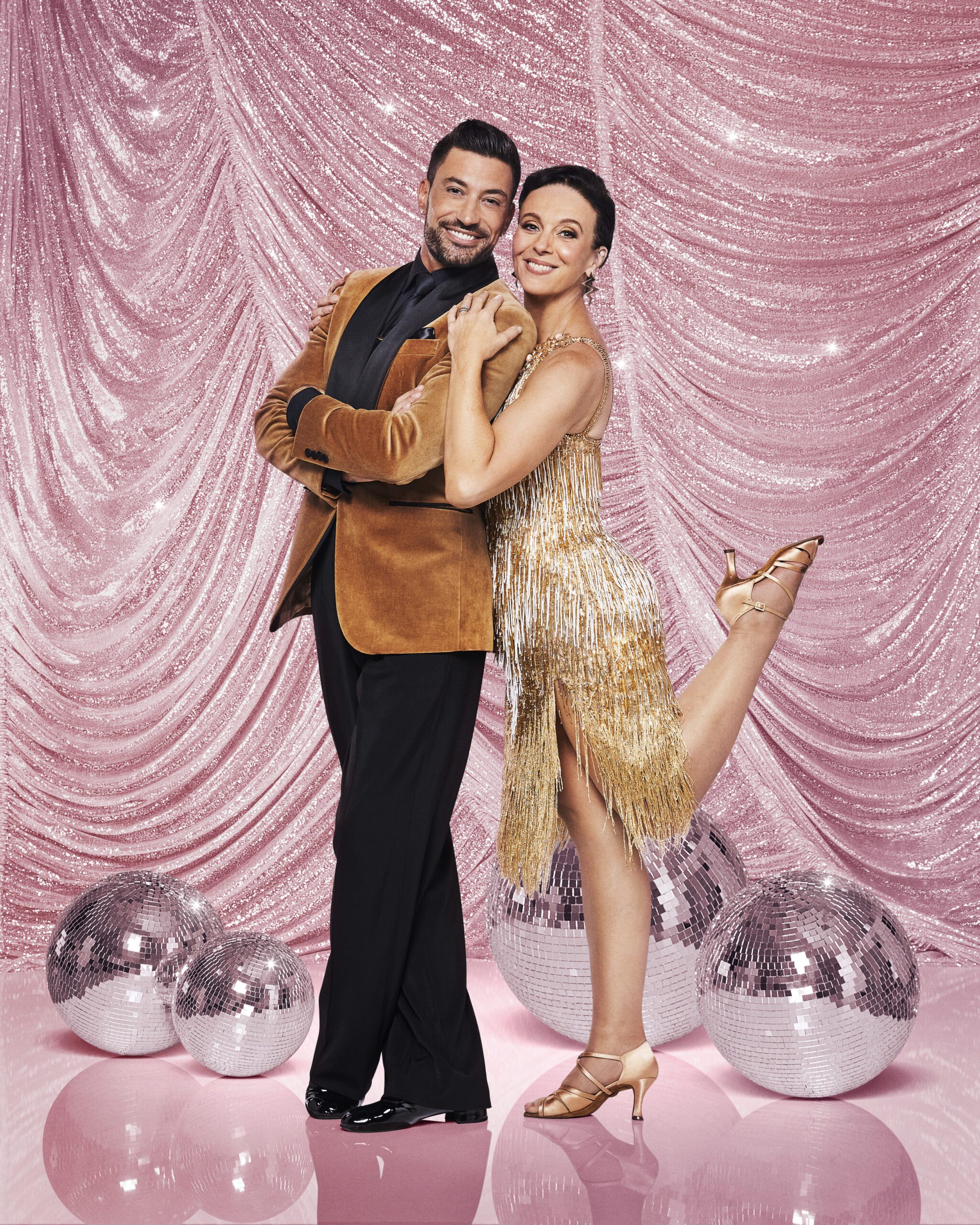 Giovanni Pernice and Amanda Abbington smiling in Strictly promo pic