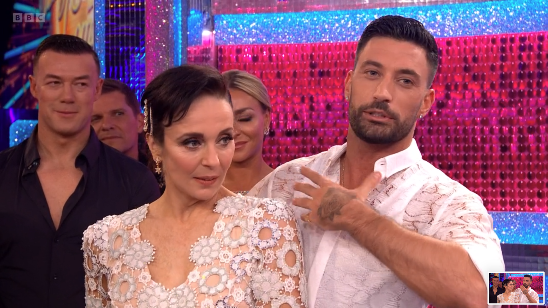 Amanda Abbington and Giovanni Pernice on Strictly wearing white