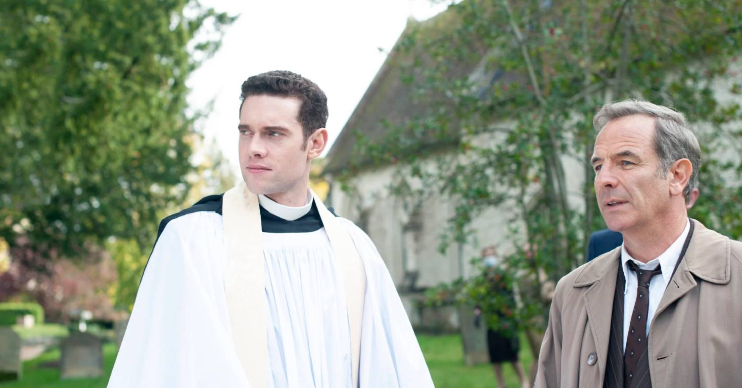 Tom Brittney shares a scene with Robson Green