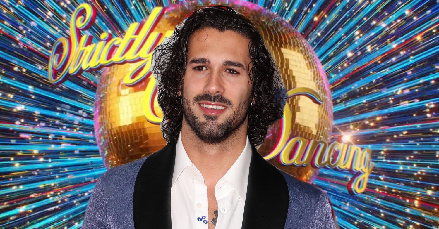 Graziano Di Prima in front of Strictly logo