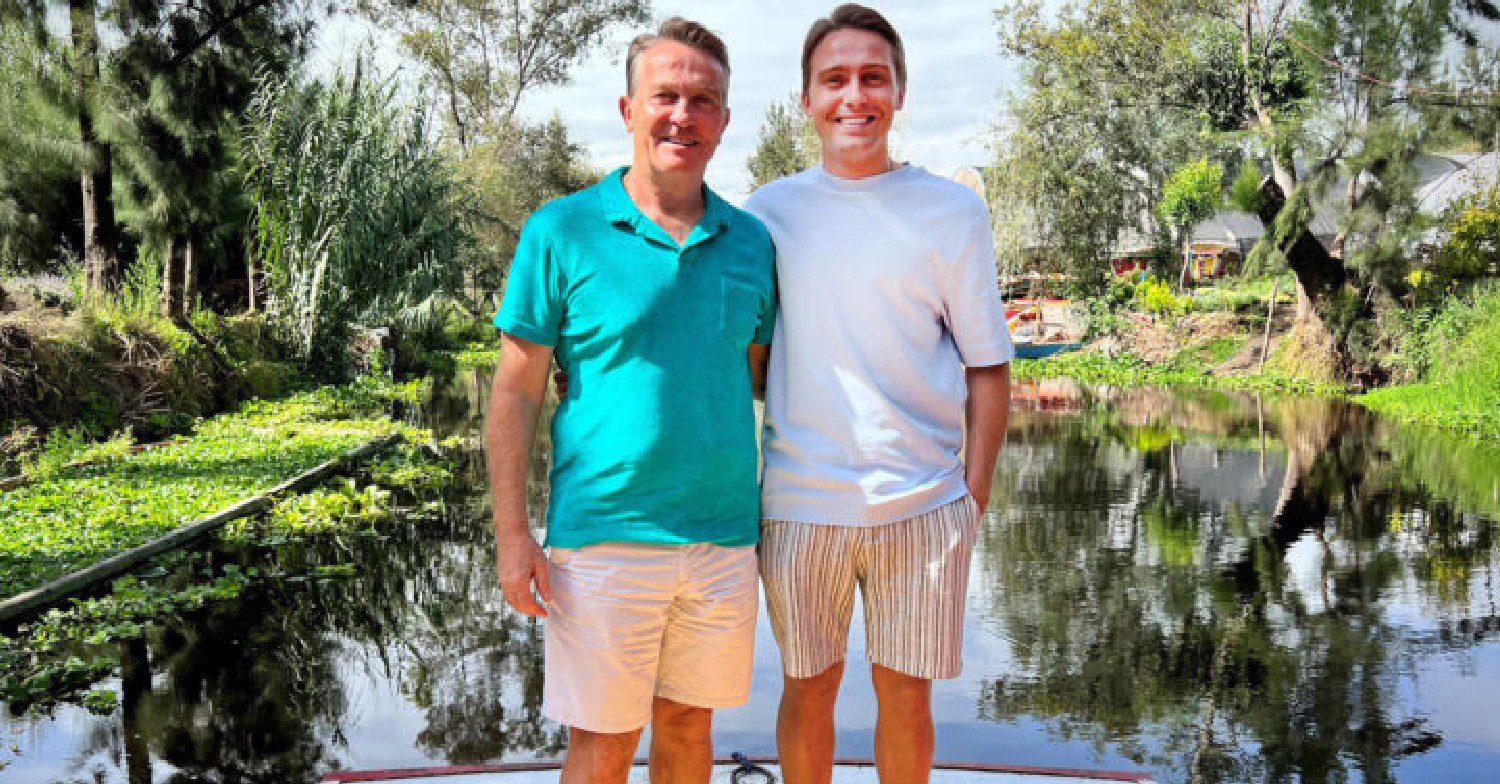 Bradley Walsh and Barney smiling