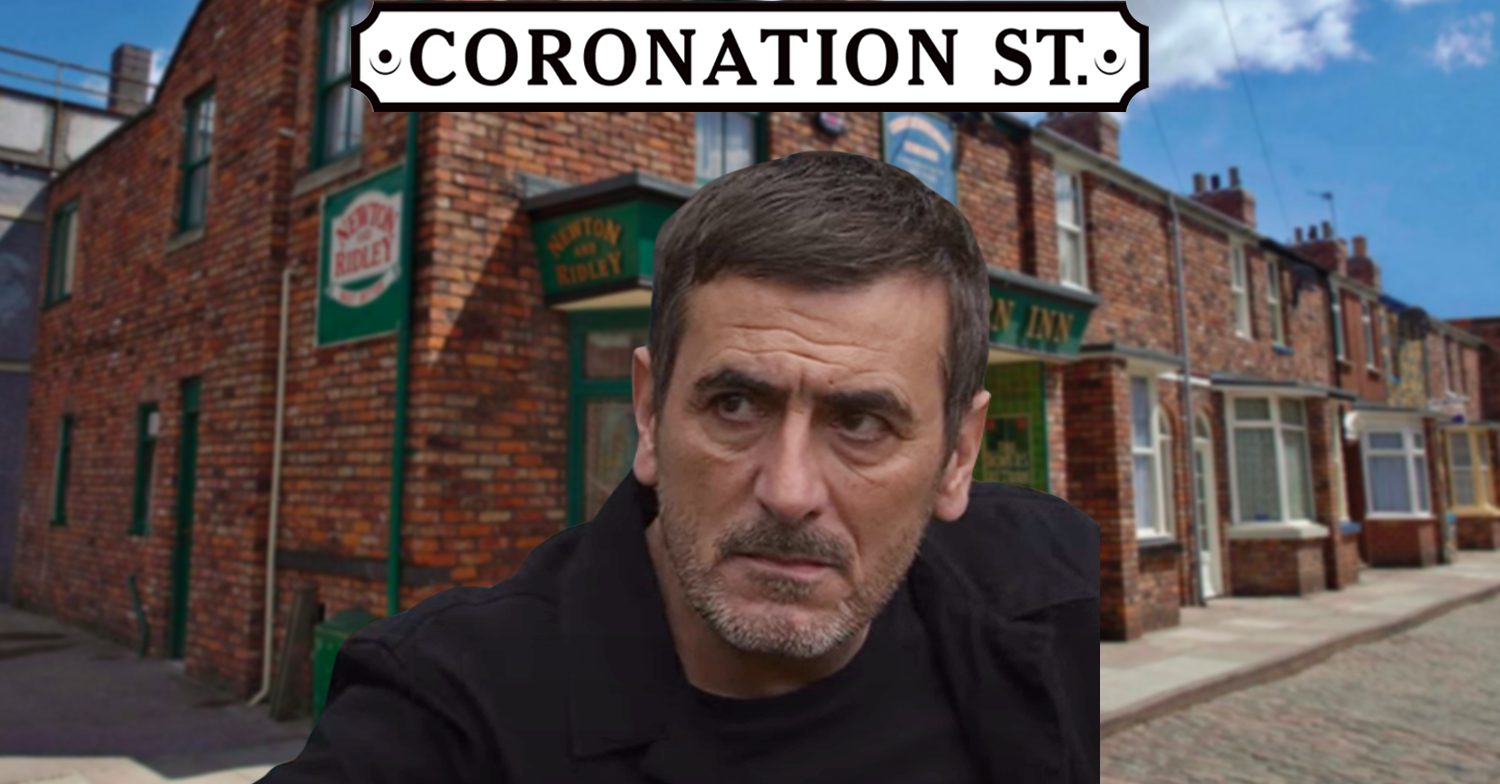 Coronation Street's Peter, the Coronation Street logo and background of the Rovers