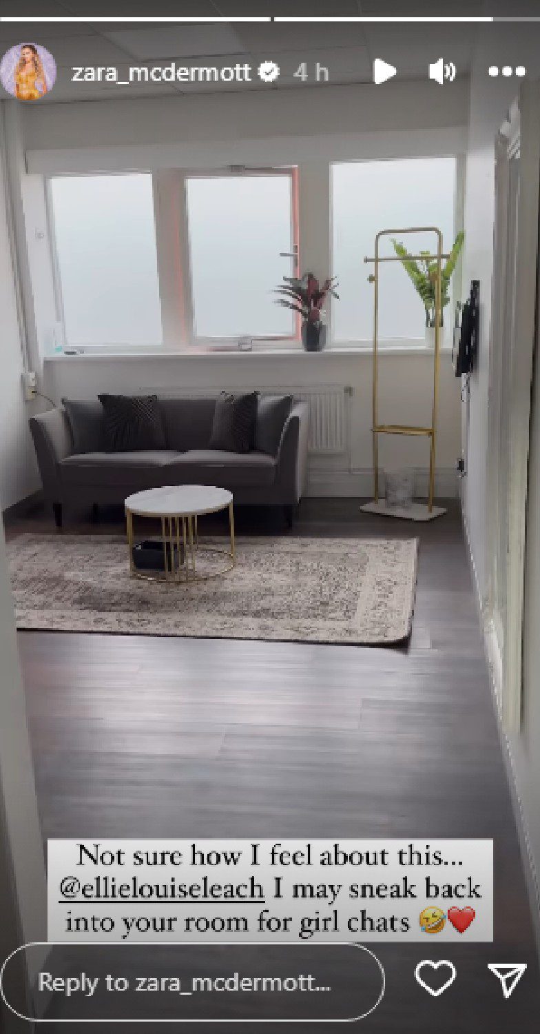 Zara McDermott shares video of Strictly dressing room on Instagram