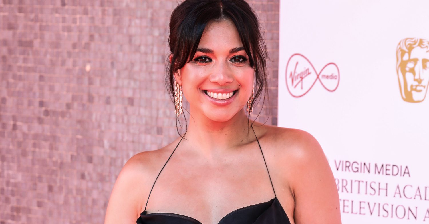 Emmerdale's Fiona Wade is smiling on the red carpet