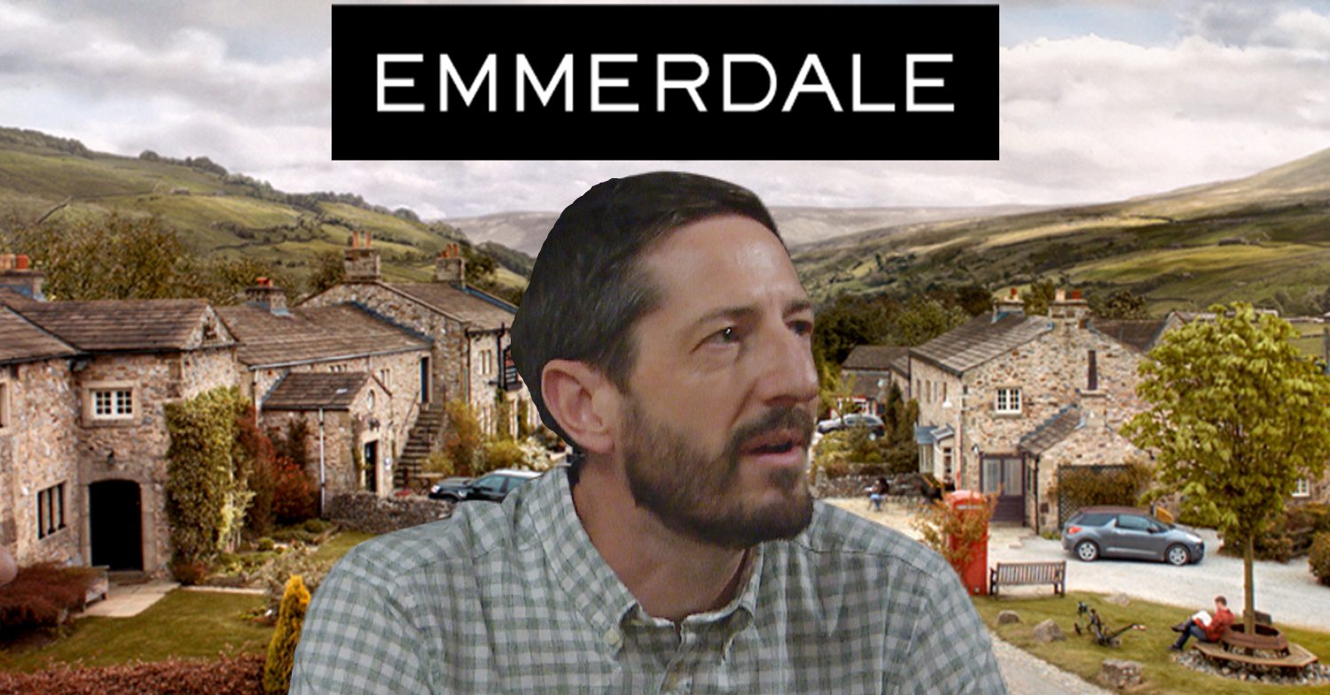 Emmerdale's Craig, the Emmerdale logo and background of the Dales