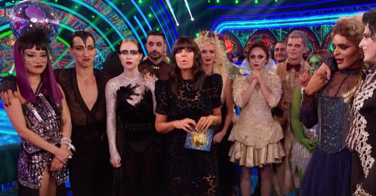 Stricly group shot, with the cast in Halloween costumes