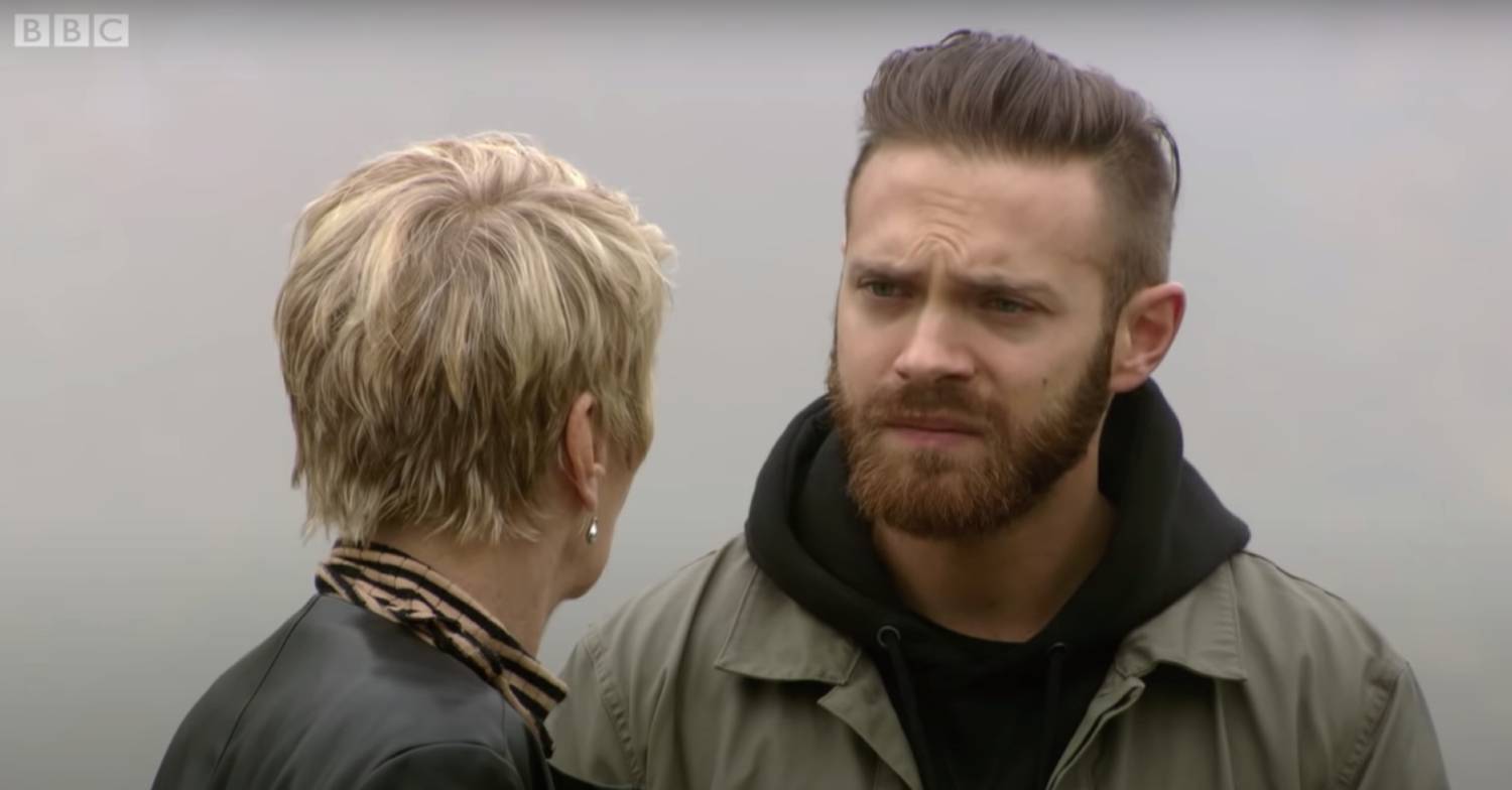 Matt Di Angelo in character as as Dean Wicks in EastEnders